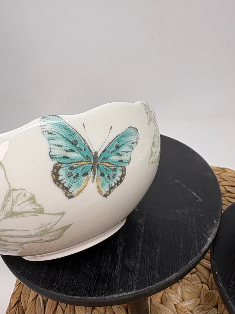 222 FIFTH Ananda Porcelain Set of Two Butterfly Bowls